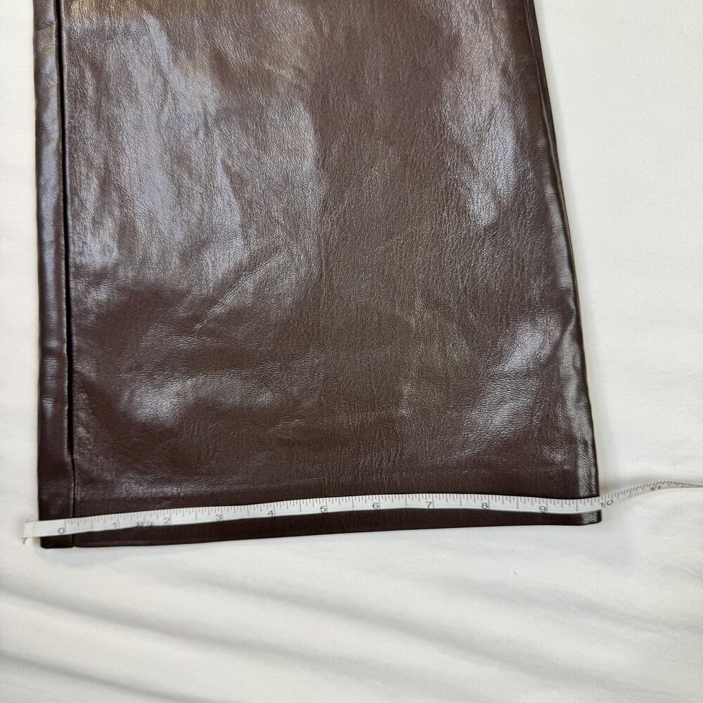 Wilfred Aritzia Brown Faux Leather Flare Pants Women's 8 Y2K 90s Bootcut Concert - Picture 5 of 16
